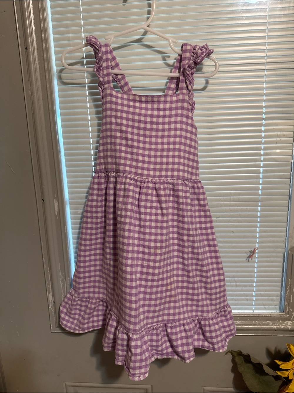 Cat & Jack Purple Gingham Ruffle Strap Dress